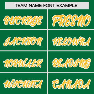 Custom Kelly Green Gold Personalized Gradient Side Design Authentic Baseball Jersey