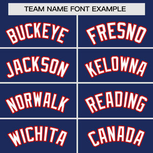 Custom Navy Red Personalized Raglan Sleeves Authentic Baseball Jersey