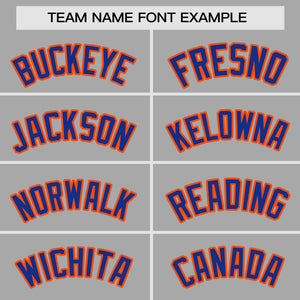 Custom Gray Royal Personalized Raglan Sleeves Authentic Baseball Jersey