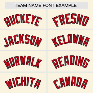 Custom Cream Red Personalized Raglan Sleeves Authentic Baseball Jersey