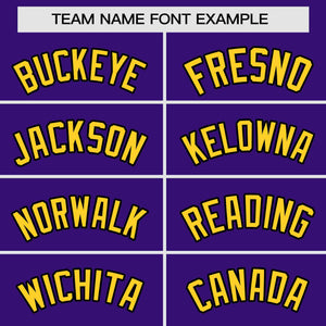 Custom Purple Gold Personalized Raglan Sleeves Authentic Baseball Jersey