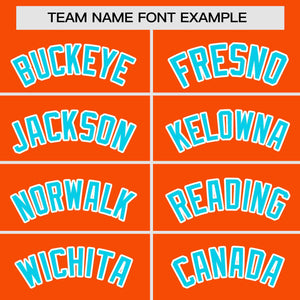 Custom Orange Aqua Personalized Raglan Sleeves Authentic Baseball Jersey