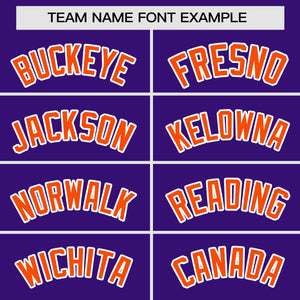 Custom Purple Orange Personalized Raglan Sleeves Authentic Baseball Jersey