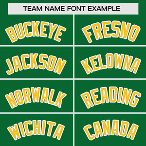 Custom Kelly Green Gold Personalized Raglan Sleeves Authentic Baseball Jersey