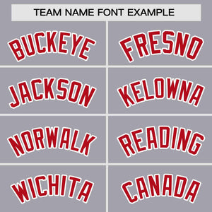 Custom Gray Red Personalized Raglan Sleeves Authentic Baseball Jersey