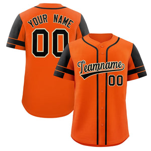 Custom Orange Black Personalized Raglan Sleeves Authentic Baseball Jersey