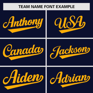 Custom Navy Gold Personalized Raglan Sleeves Authentic Baseball Jersey