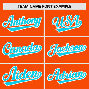 Custom Orange Aqua Personalized Raglan Sleeves Authentic Baseball Jersey