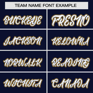 Custom Navy Gold Personalized Raglan Sleeves Authentic Baseball Jersey