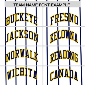 Custom White Navy Pinstripe Personalized Side Two-tone Authentic Baseball Jersey