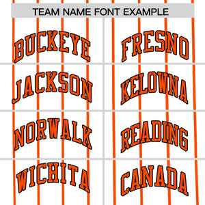 Custom White Orange Pinstripe Personalized Side Two-tone Authentic Baseball Jersey