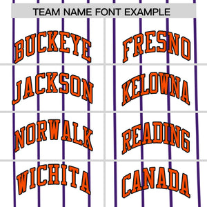 Custom White Purple Pinstripe Personalized Side Two-tone Authentic Baseball Jersey