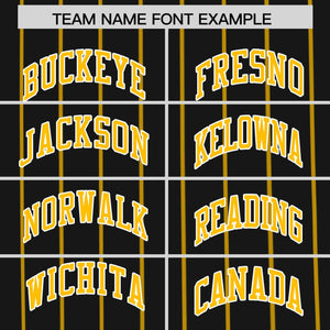 Custom Black Gold Pinstripe Personalized Side Two-tone Authentic Baseball Jersey