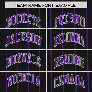 Custom Black Purple Pinstripe Personalized Side Two-tone Authentic Baseball Jersey