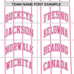 Custom White Pink Pinstripe Personalized Side Two-tone Authentic Baseball Jersey