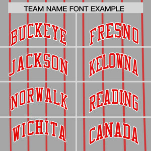 Custom Gray Red Pinstripe Personalized Side Two-tone Authentic Baseball Jersey