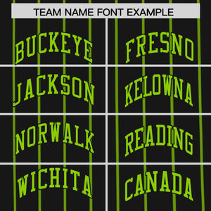 Custom Black Neon Green Pinstripe Personalized Side Two-tone Authentic Baseball Jersey