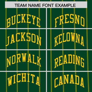 Custom Green Gold Pinstripe Personalized Side Two-tone Authentic Baseball Jersey