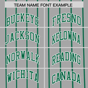 Custom Gray Kelly Green Pinstripe Personalized Side Two-tone Authentic Baseball Jersey