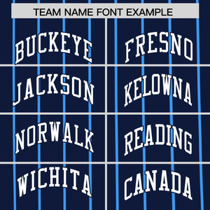 Custom Navy Powder Blue Pinstripe Personalized Side Two-tone Authentic Baseball Jersey