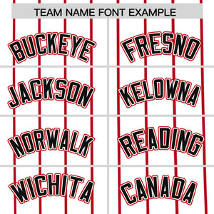 Custom White Red Pinstripe Personalized Side Two-tone Authentic Baseball Jersey