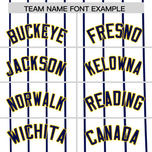 Custom White Navy Pinstripe Personalized Side Two-tone Authentic Baseball Jersey