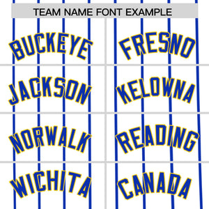 Custom White Royal Pinstripe Personalized Side Two-tone Authentic Baseball Jersey