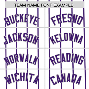 Custom White Purple Pinstripe Personalized Side Two-tone Authentic Baseball Jersey