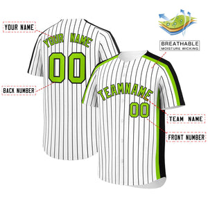 Custom White Black Pinstripe Personalized Side Two-tone Authentic Baseball Jersey