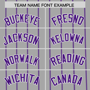 Custom Gray Purple Pinstripe Personalized Side Two-tone Authentic Baseball Jersey