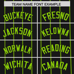 Custom Black Neon Green Pinstripe Personalized Side Two-tone Authentic Baseball Jersey