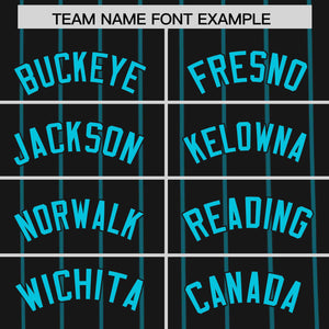 Custom Black Sky Blue Pinstripe Personalized Side Two-tone Authentic Baseball Jersey