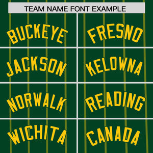 Custom Green Gold Pinstripe Personalized Side Two-tone Authentic Baseball Jersey