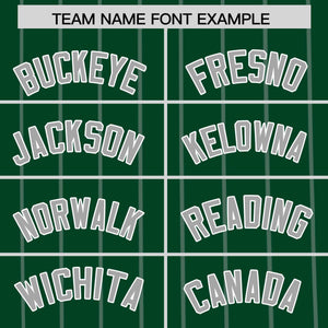 Custom Green Gray Pinstripe Personalized Side Two-tone Authentic Baseball Jersey