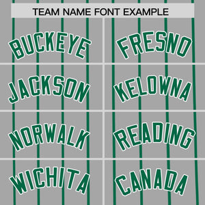 Custom Gray Kelly Green Pinstripe Personalized Side Two-tone Authentic Baseball Jersey