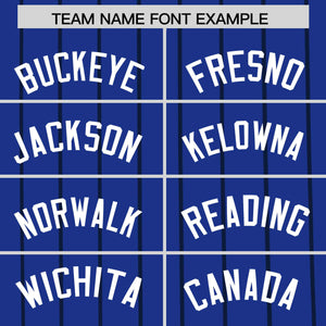 Custom Royal Navy Pinstripe Personalized Side Two-tone Authentic Baseball Jersey