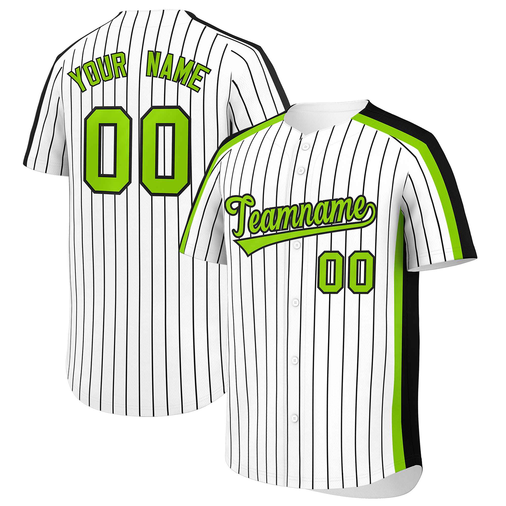 Custom White Black Pinstripe Personalized Side Two-tone Authentic Baseball Jersey