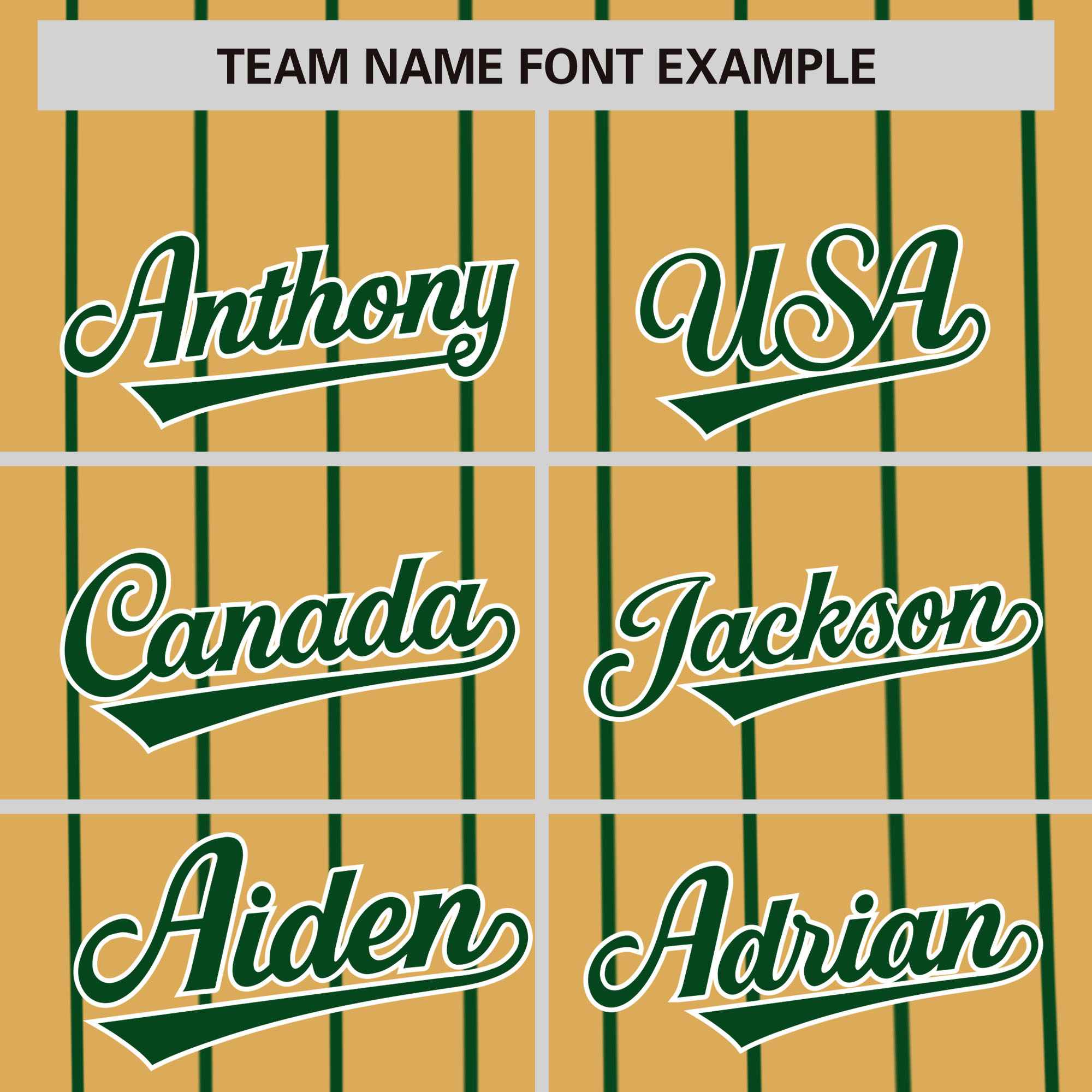 Custom Old Gold Green Pinstripe Personalized Side Two-tone Authentic Baseball Jersey