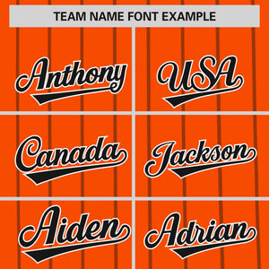 Custom Orange Black Pinstripe Personalized Side Two-tone Authentic Baseball Jersey