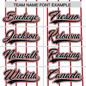 Custom White Red Pinstripe Personalized Side Two-tone Authentic Baseball Jersey