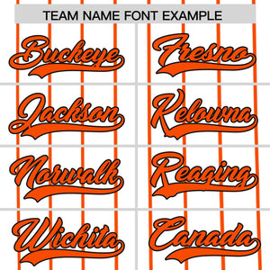 Custom White Orange Pinstripe Personalized Side Two-tone Authentic Baseball Jersey