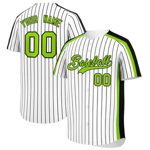 Custom White Black Pinstripe Personalized Side Two-tone Authentic Baseball Jersey