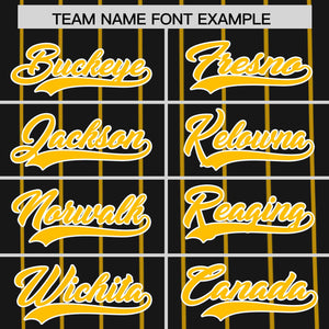 Custom Black Gold Pinstripe Personalized Side Two-tone Authentic Baseball Jersey