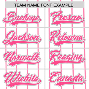 Custom White Pink Pinstripe Personalized Side Two-tone Authentic Baseball Jersey