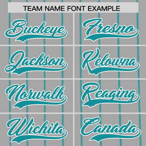 Custom Gray Aqua Pinstripe Personalized Side Two-tone Authentic Baseball Jersey