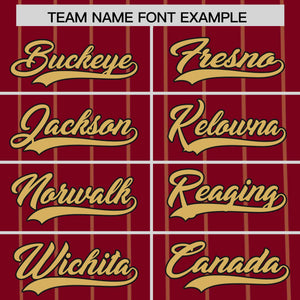 Custom Crimson Old Gold Pinstripe Personalized Side Two-tone Authentic Baseball Jersey