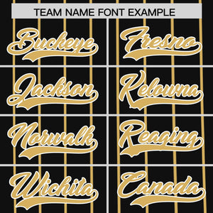 Custom Black Khaki Pinstripe Personalized Side Two-tone Authentic Baseball Jersey