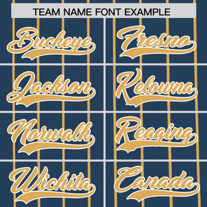 Custom Midnight Blue Old Gold Pinstripe Personalized Side Two-tone Authentic Baseball Jersey