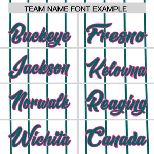 Custom White Aqua Pinstripe Personalized Side Two-tone Authentic Baseball Jersey