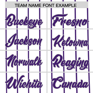 Custom White Purple Pinstripe Personalized Side Two-tone Authentic Baseball Jersey